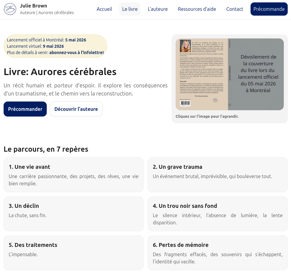 Aperçu du site Julie Brown