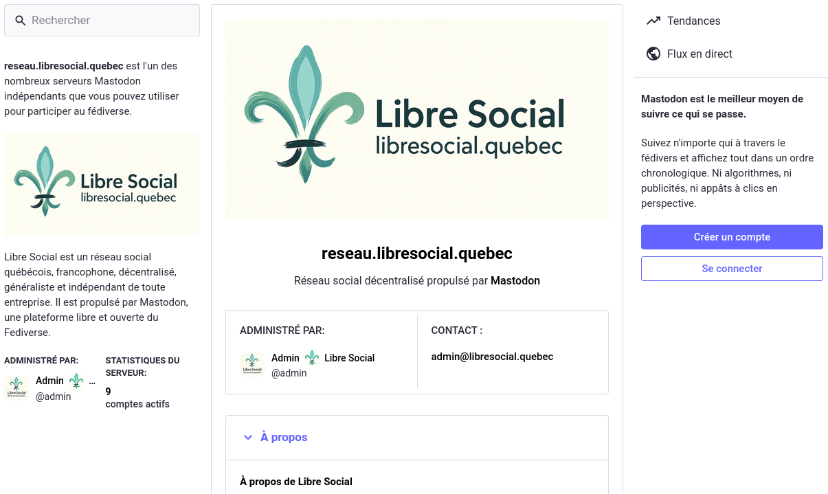 Aperçu du site Libre Social