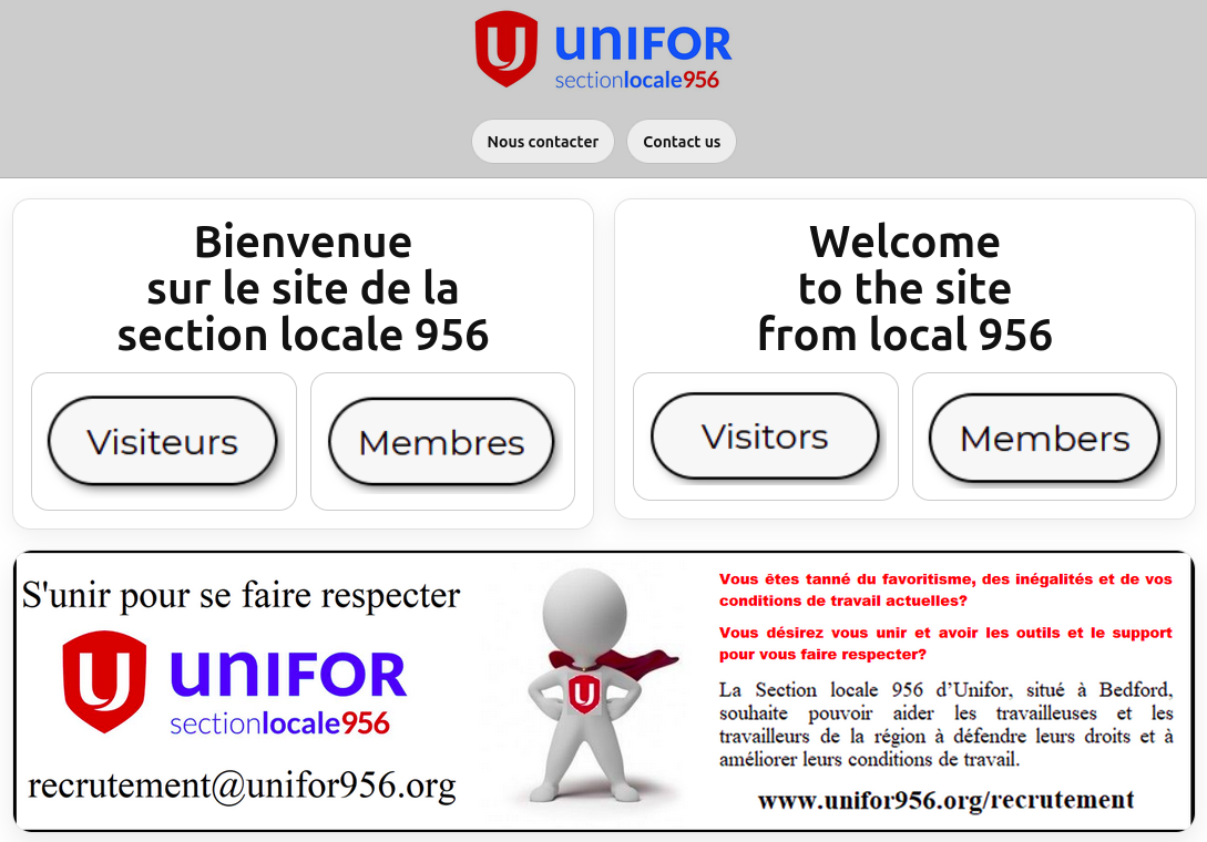 Aperçu du site Unifor 956